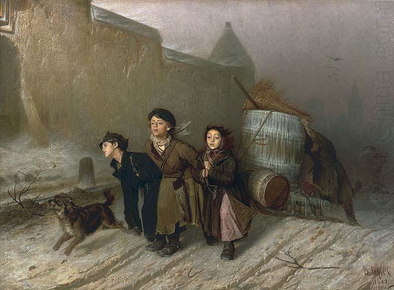 Vasily Perov Troika. Apprentices fetch water china oil painting image